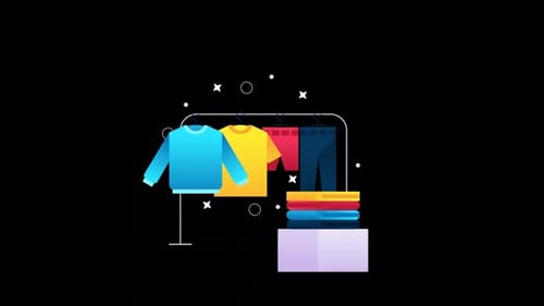 Online Shopping Clothes Select Product And Buy Online in Home Alpha Channel
