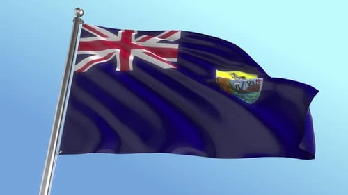 Waving Flag of Saint Helena Island