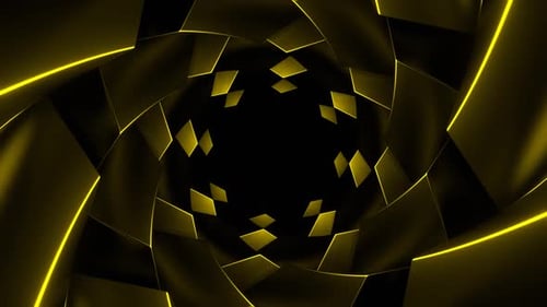 Gold Star Shape Spiral Background Vj Loop In HD