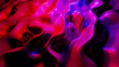 Purple Red And Blue Neon Bubble Waves Background Vj Loop 4K