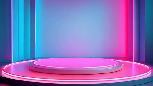 Futuristic Neon Light Stage Presentation Background