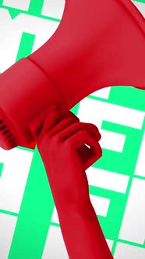 Hand Holding Megaphone For Freedom