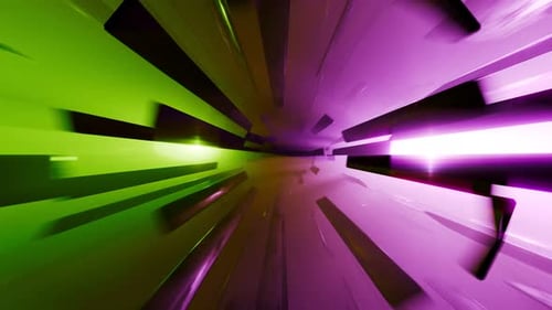 Tunnel with colorful glowing flying lines, loopable animation