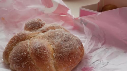 Mexican Pan de Muerto Close Up
