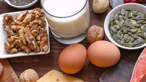 Healthy Food Ingredients on Wooden Surface