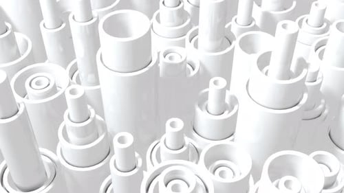 White Moving Abstract Cylinders Background Vj Loop I 4K
