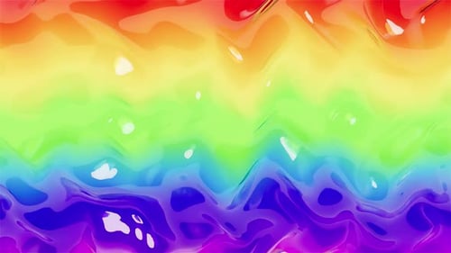 Vibrant Fluid Rainbow Waves Animated Background