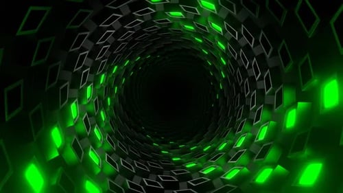 Red And Green Cylindrical Spiral Strobe Tunnel Background Vj Loop In HD