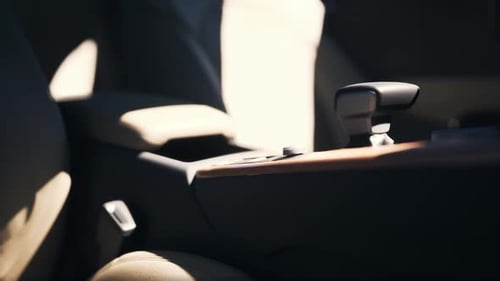 Car Interior with Sun Rays Slow Pan