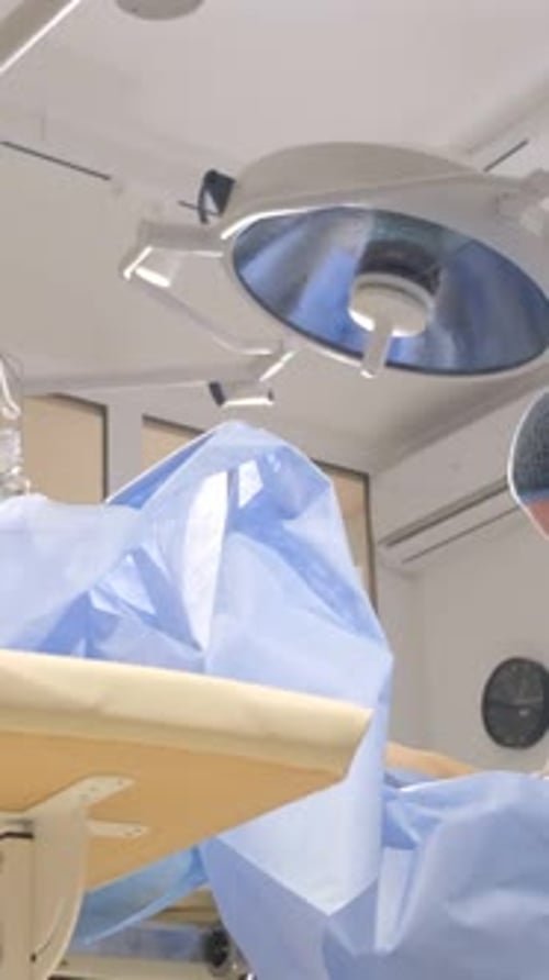 Medical Students Practice Surgery in a Real Operation in a Hospital Vertical Video