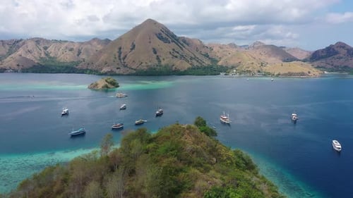 Aerial view of Kelor island, Komodo National Park, Indonesia