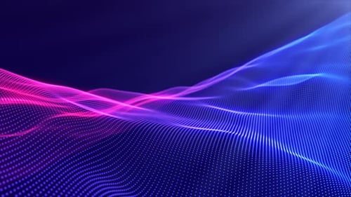 Abstract Digital Wave Flowing Particle Surface Background Animation