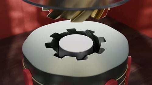 Gears Fitting Looping 3d Rendering