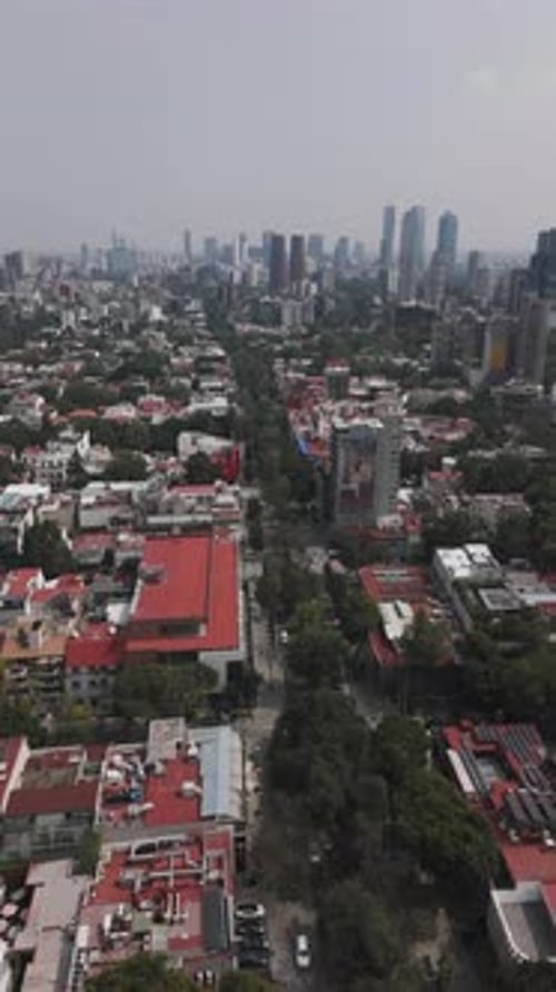 Aerial video over Mexico's capital, Mexico City