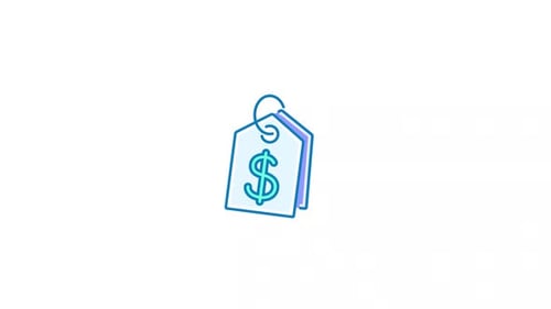 Modern Animated Price Tag Icon with Dollar Sign