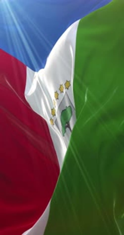 Realistic Waving Flag of Equatorial Guinea Animation