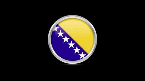 Bosnia and Herzegovina Flag Circle Button Animation