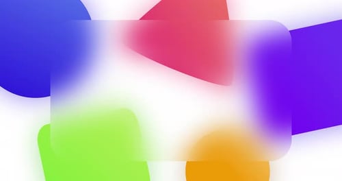 Glasmorphismus-Animation mit buntem abstraktem Hintergrund, nahtlose Schleife