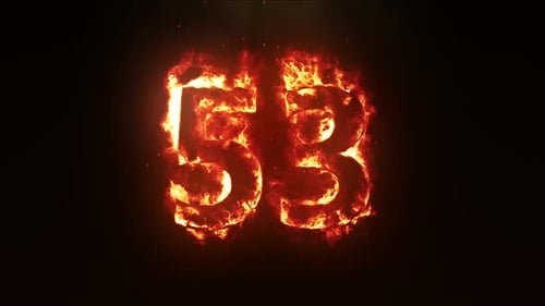 Fiery Burning Numbers Reveal Animation