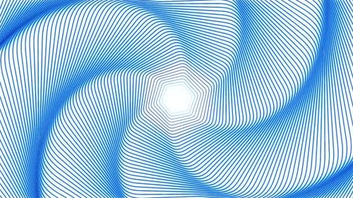 Blue Abstract Geometric Pentagon Lines Swirl Loop Animation