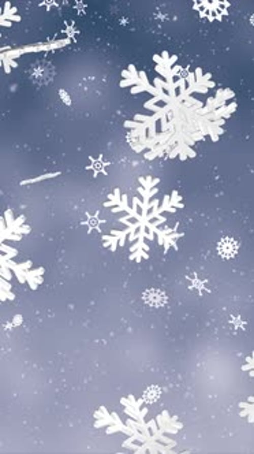 Vertical 3D Particles Snowflake