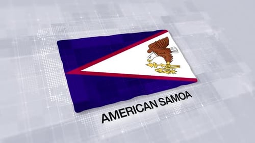 American Samoa Flag Presentation Displayed On Modern Clean White Background