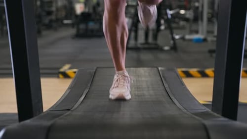 Static view of a fit woman running in the