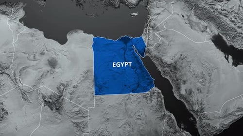Animated Map Highlight of Egypt with Text Reveal