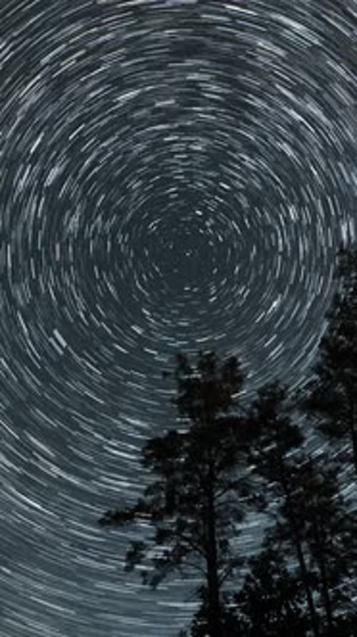 Rotating Star Trails at Night