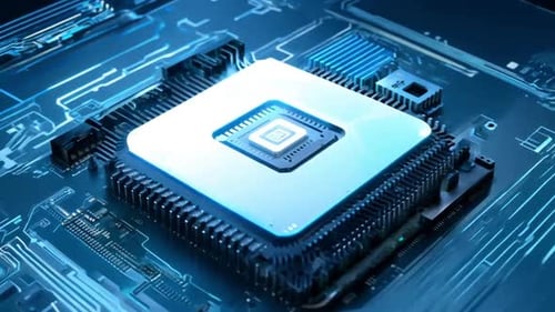 Concepto de tecnología de procesador de CPU de computadora central
