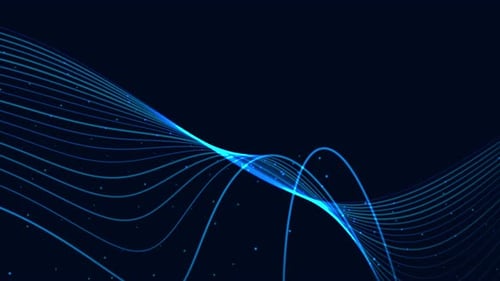 Abstract Blue Glowing Wave Lines Digital Background Animation