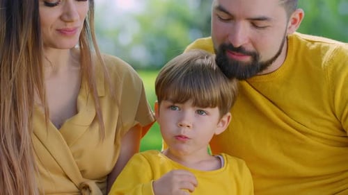 Happy Family Spending Time Together on Sunny Day