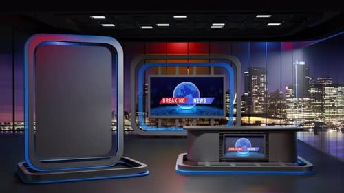 3D-Hintergrundschleife für virtuelle Nachrichtenstudios