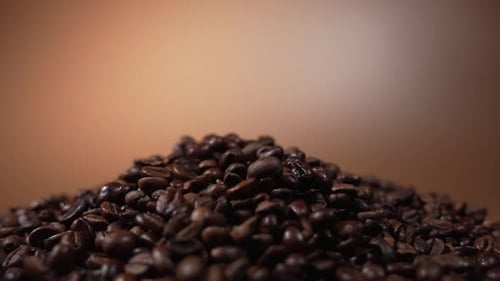 Roasted Coffee Beans Pile Close-Up Isolated Background