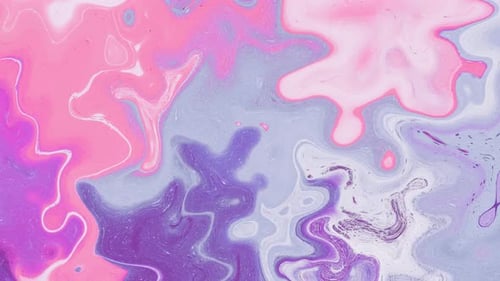 Abstract Pink and Purple Fluid Paint Swirls Background