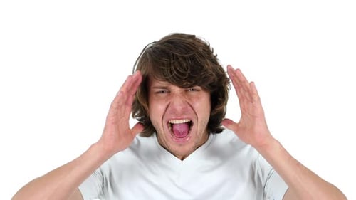Screaming Man Weißer Hintergrund