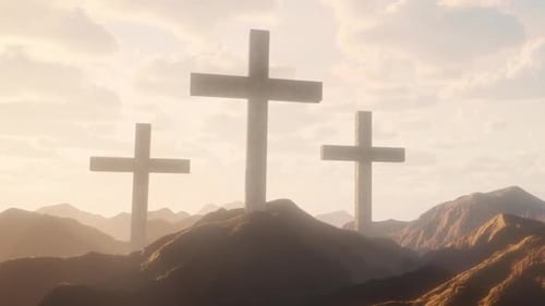 Three Crosses on Golgotha Hill