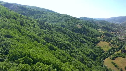 Aerial View Of Green Hill Covered With Trees