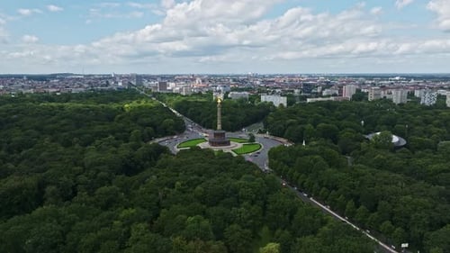 Aerial view of Berlin Victory Column , Germany