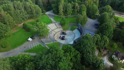 Open-Air Venue For Live Music At Sauleskalna Estrade In Talsi, Latvia. - aerial shot