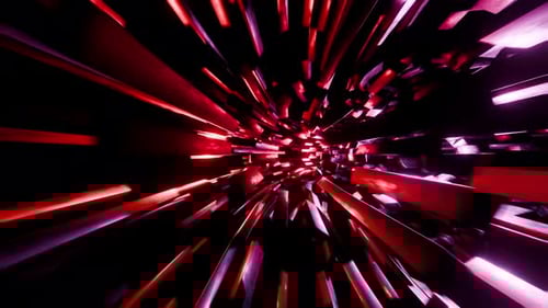Space Detailed Sci Fi Tunnel Pink With Red Lights Vj Loop Background Tunnel
