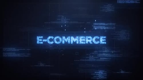 E-Commerce Text Reveal with Futuristic Digital Effect