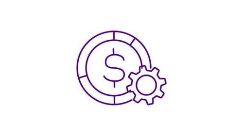 Animated Corporate Finance Gear Line Icon