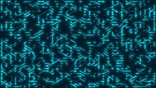 Futuristic Glowing Digital Circuit Board Loop Background