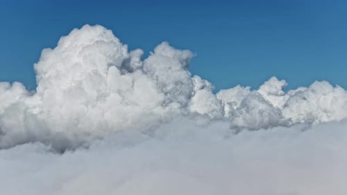 Drone view of bursting of clouds.