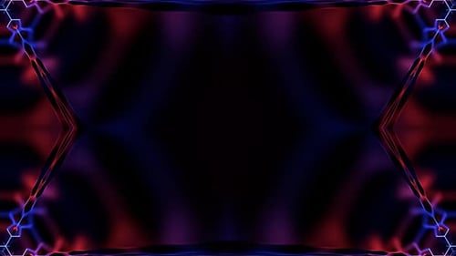 Roter und blauer elektrischer abstrakter Neonkaleidoskop-Hintergrund Vj Loop In 4K