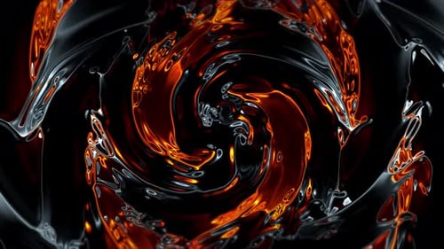 Abstract Swirling Molten Fluid Vortex Background Loop