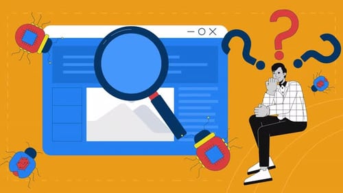 Website Bug Search and Fixing Animation