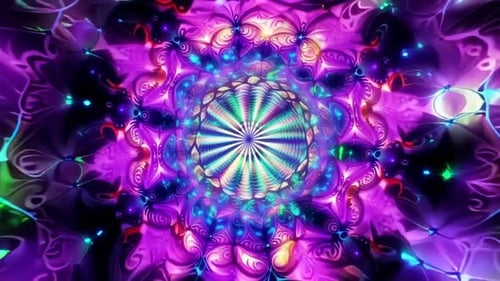 Vibrant Psychedelic Kaleidoscope Motion Graphic with Colorfu