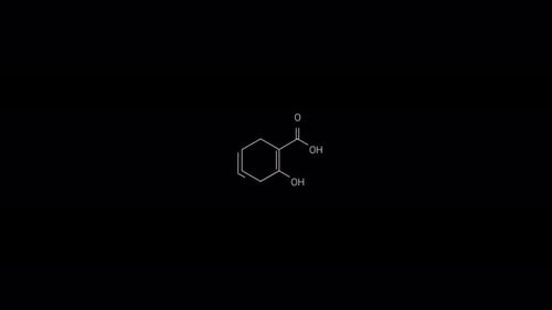 Nano Collection: Formula animation loop of a complex hydrocarbon compound with oxygen and hydroxide